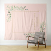 Rosa grünes Brautparty Foto Hintergrund Wandteppich (Beispiel (Horizontal))