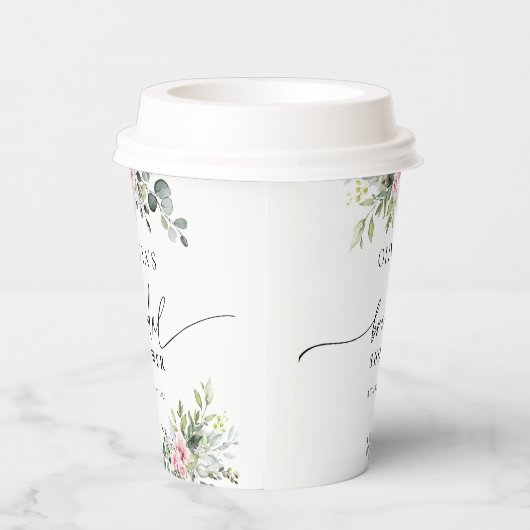 Rosa grünes Brautparty Papiertüten Pappbecher (Rechts)