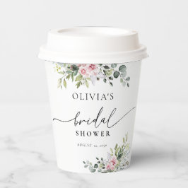 Rosa grünes Brautparty Papiertüten Pappbecher