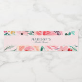 Rosa grünes Brautparty Wasserflaschenetikett (Einzelnes Label)