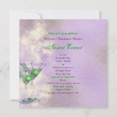 Rosa grünes elegantes 21. einladung (Rückseite)