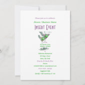 Rosa grünes elegantes formales Party Einladung (Rückseite)