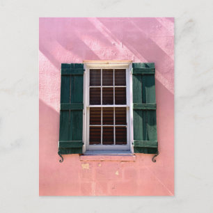 Rosa & Grünes Fenster St Augustine Florida Foto Postkarte