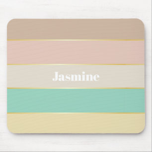 Rosa grünes Gold Custom Summer Color Block Streife Mousepad