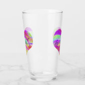 Rosa grünes Herz Glas (Links)
