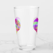 Rosa grünes Herz Glas (Rechts)