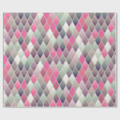 rosa grünes Karo-Pastellpapier Geschenkpapier (Flach)