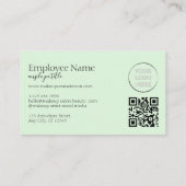 Rosa grünes Logo QR-Code Visitenkarte (Rückseite)