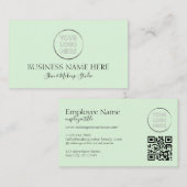 Rosa grünes Logo QR-Code Visitenkarte (Vorne/Hinten)