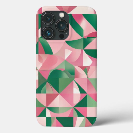rosa grünes Quadrat Case-Mate iPhone Hülle (Rückseite)