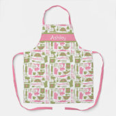 Rosa grünes Retro-Backen Schürze (Vorderseite)