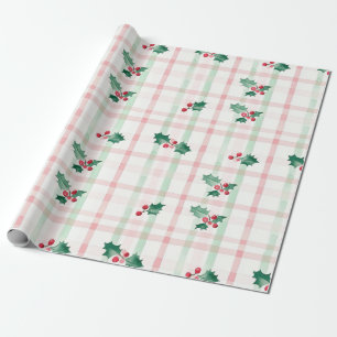 Rosa grünes Retro Weihnachtswrapping Paper Geschenkpapier