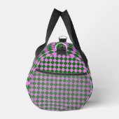Rosa grünes Schachbrett Diamantmuster Duffle Bag (Rechts)