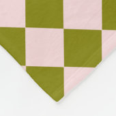 Rosa grünes Schachbrett Diamantmuster Fleecedecke (Ecke)