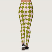Rosa grünes Schachbrett Diamantmuster Leggings (Rückseite)