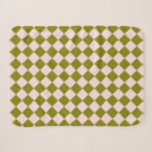 Rosa grünes Schachbrett Diamantmuster Sherpadecke (Vorderseite (Horizontal))