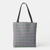Rosa grünes Schachbrett Diamantmuster Tasche (Rückseite)