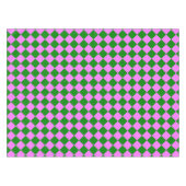 Rosa grünes Schachbrett Diamantmuster Tischdecke (Vorderseite (Horizontal))
