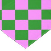 Rosa grünes Schachbrett Diamantmuster Tischdecke (Schrägansicht)