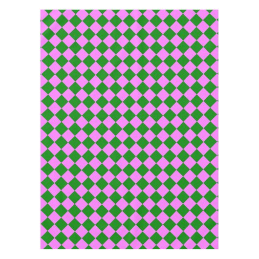 Rosa grünes Schachbrett Diamantmuster Tischdecke (Vorderseite)