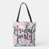 Rosa grünes tropisches botanisches Oasis-Brautpart Tasche (Rückseite)