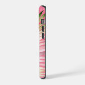 Rosa grünes tropisches Leaf iPhone Hülle (Linke Seite)