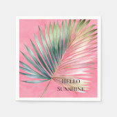 Rosa grünes tropisches Leaf Serviette (Vorderseite)