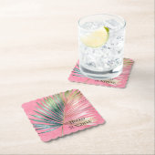 Rosa grünes tropisches Leaf Untersetzer (Vor Ort)