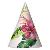 Rosa grünes tropisches Party Partyhütchen (Links)