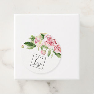 Rosa grünes Wasserfarben, Peak Floral Business-Log Geschenkanhänger