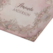 Rosa Grunge Antikrahmen Decoupage Schneidebrett (Ecke)