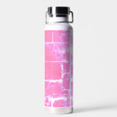 Rosa Grunge Brick Edelstahl Flasche (Rückseite)