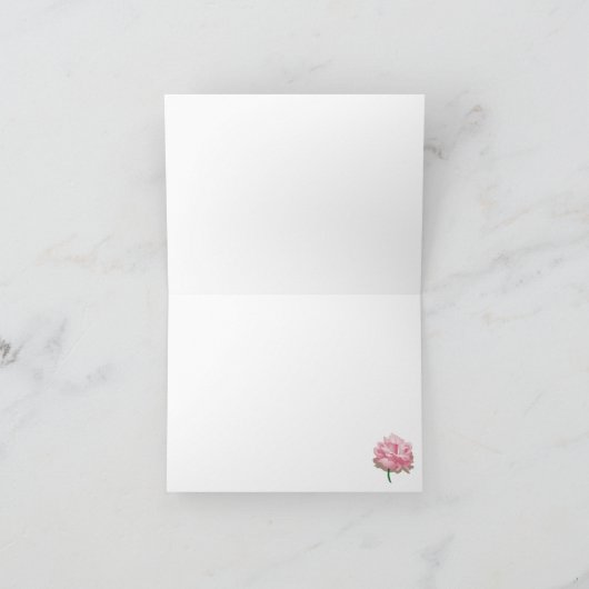 Rosa Grunge Damask Danke Note Card (Innenseite)