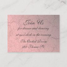Rosa Grunge Damask Empfang Cards