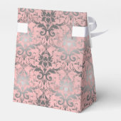 Rosa Grunge Damask Geschenkschachtel (Rückseite)