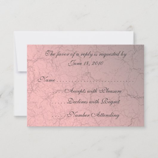Rosa Grunge Damask RSVP-Karten RSVP Karte (Vorderseite)