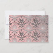 Rosa Grunge Damask RSVP-Karten RSVP Karte (Rückseite)