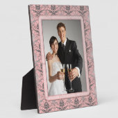 Rosa Grunge Damask Wedding Plaque Fotoplatte (Seite)