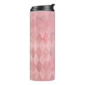 Rosa Grunge-Harlekin-Muster Thermosbecher (Nach links gedreht)