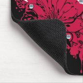 Rosa Grunge-Herz, Blumen u. Sequins-Illustration Mousepad (Ecke)