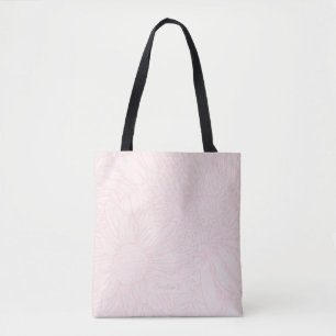 Rosa Grunge mit Namen und Chrysanthemen Tasche