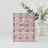 Rosa Grunge Save the Date Postkarte (Stehend Vorderseite)