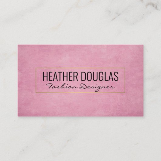 Rosa Grunge Textur Hintergrund | Goldrahmen Visitenkarte (Vorderseite)