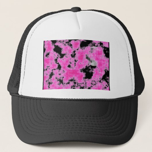 Rosa Grunge Truckerkappe (Vorderseite)
