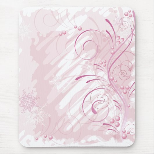 Rosa Grunge Winter Mousepad (Vorne)