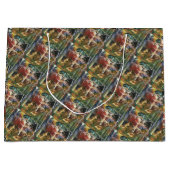 Rosa Grüngelber Hirsch Große Geschenktüte (Vorderseite)