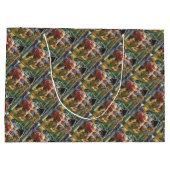 Rosa Grüngelber Hirsch Große Geschenktüte (Rückseite)