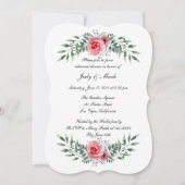 Rosa Grünpflanzen Foliage Probe Abendessen Einladung (Vorderseite)