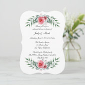 Rosa Grünpflanzen Foliage Probe Abendessen Einladung (Stehend Vorderseite)