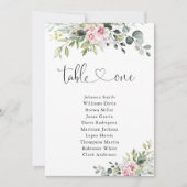 Rosa Grünpflanzen Tischnummer 1 Sitzplan (Vorderseite)